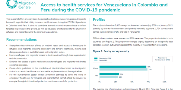Access to health services for Venezuelans in Colombia and Peru during the COVID-19 pandemic