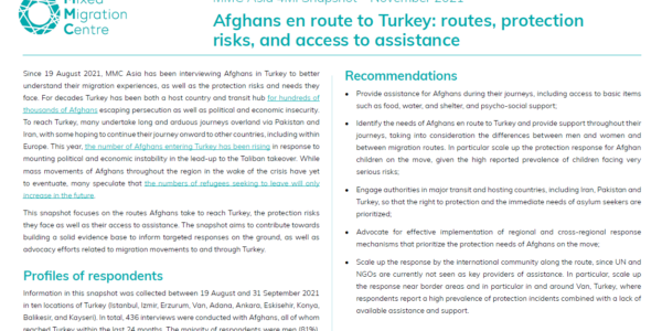 Afghans en route to Turkey